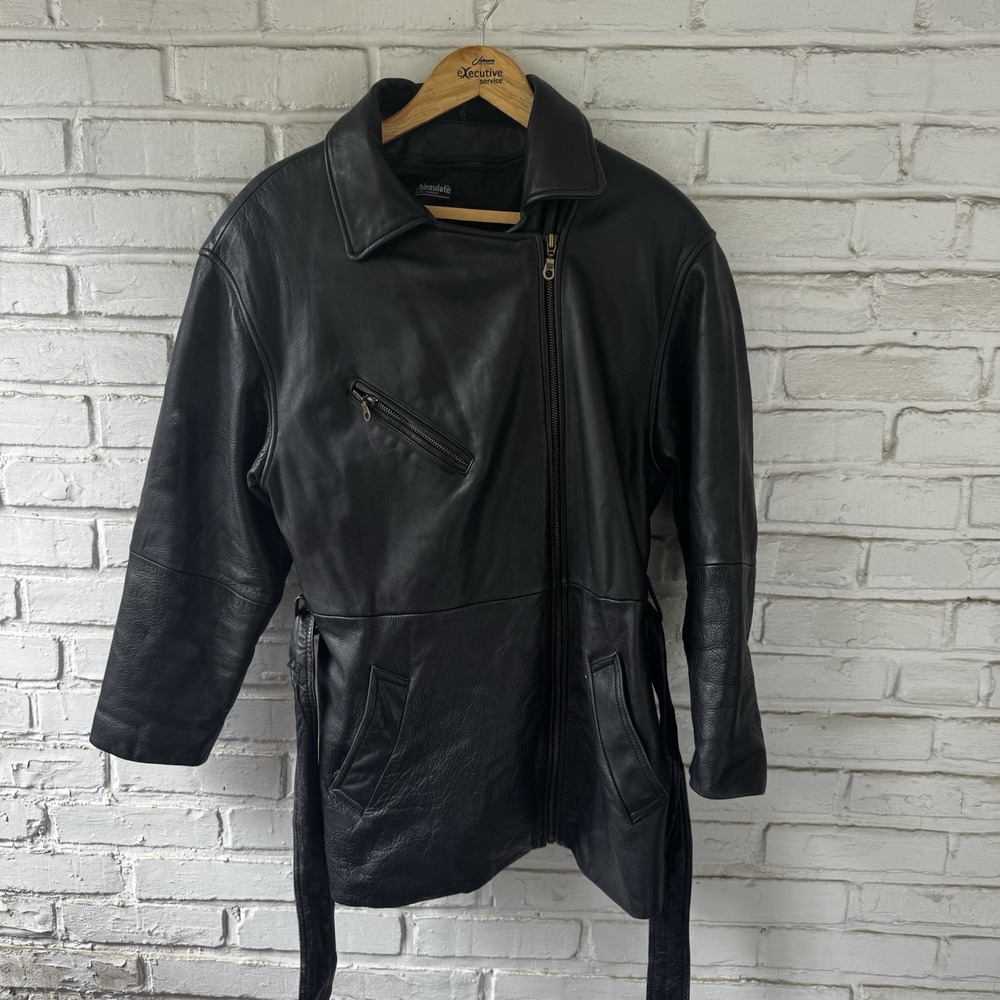 Wilsons Leather Women's Belted Jacket/Coat Black w/removable liner Size‎ SMALL